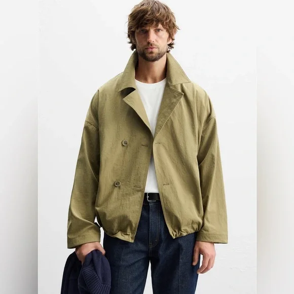 Zara Jackets Coats Zara Nwot Mens Khaki Cropped Trench Coat
